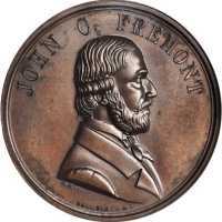 1856 John Freemont. DeWitt-JF 1856-2. Bronzed copper. 43 mm. MS63 BN (NGC).