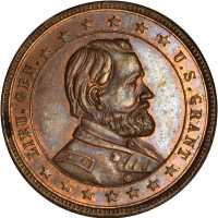1868 Ulysses S. Grant. DeWitt-USG 1868-9. Copper. 31.1 mm. Mint State.