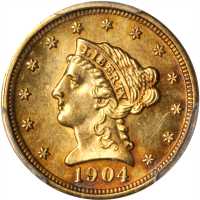 1904 Liberty Head Quarter Eagle. MS-62 (PCGS).