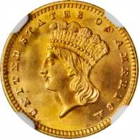 1889 Gold Dollar. MS-68 (NGC).