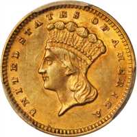 1874 Gold Dollar. MS-61 (PCGS).
