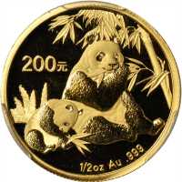 2007年熊猫纪念金币1/2盎司 PCGS MS 68
