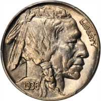 1936 Buffalo Nickel. FS-101. Doubled Die Obverse. MS-62 (PCGS).