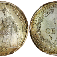1922A法属安南10分银币，PCGS MS66, 高评级