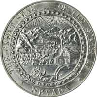 1959 Nevada Silver Centennial. Silver. 33 mm. HK-552, Turner-1. Rarity-5. MS-64 (ICG).
