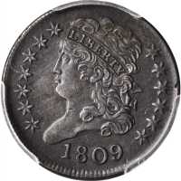 1809 Classic Head Half Cent. C-6. Rarity-1. AU Details--Devices Engraved (PCGS).