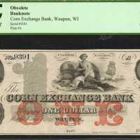 Waupun, Wisconsin. Corn Exchange Bank. ND (18xx). $1 & $3. PCGS Superb Gem New 67 PPQ & PCGS Gem New