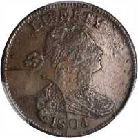 1804 (1860s) Draped Bust Cent. Private Restrike. Breen-1761. MS-63 BN (PCGS). CAC.