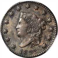 1822 Matron Head Cent. N-3. Rarity-2. EF Details--Environmental Damage (PCGS).