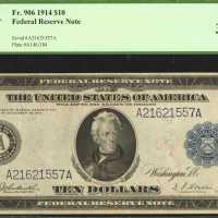 Lot of (2) 1914 $10 Federal Reserve Notes. Graded.