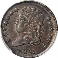 1825 Classic Head Half Cent. C-2. Rarity-1. AU-55 (PCGS).