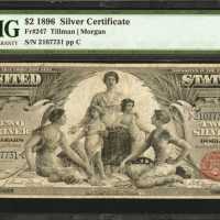 Fr. 247. 1896 $2 Silver Certificate. PMG Very Fine 20.