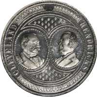 1884 Grover Cleveland. DeWitt-GC 1884-Unlisted. Called 1884-3A by NGC. White metal. 35 mm. MS-64 DPL