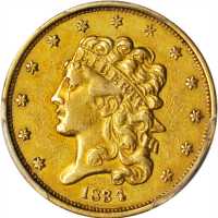1834 Classic Head Half Eagle. McCloskey-4. First Head, Large Plain 4. AU Details--Cleaned (PCGS).