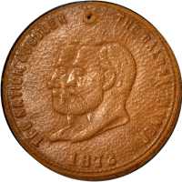 1872 Ulysses S. Grant. DeWitt-USG 1872-1. Leather. 38.2 mm. About Uncirculated, pierced.