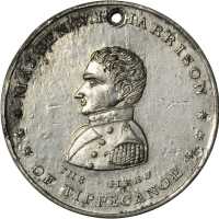 1840 William Henry Harrison. DeWitt-WHH 1840-8. White metal. Plain edge. 36.1 mm. Choice Extremely F
