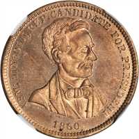 1860 Abraham Lincoln. DeWitt-AL 1860-51. Copper Nickel. 27 mm. MS-65 PL (NGC).