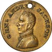 1824 Andrew Jackson. DeWitt-AJACK 1824-6. Brass. 23.0 mm. Extremely Fine.