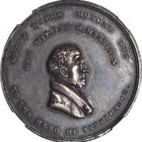 1840 William Henry Harrison. DeWitt-WHH 1840-7. Silver. Restrike. 40 mm. AU-58 (NGC).