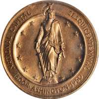 1950 Washington, D.C. Sesquicentennial. Copper-Bronze. 41 mm. HK-508. Rarity-2. MS-65 (NGC).