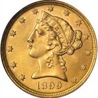 1899 Liberty Head Half Eagle. MS-65 (NGC). CAC.