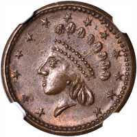 Undated (1861-1865) Indian Princess / Our Army. Fuld-51/334 a. Rarity-1. Copper. 18 mm. MS-65 BN (NG