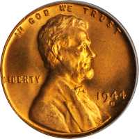 1944-D Lincoln Cent. MS-67 RD (PCGS). CAC.