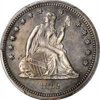 1862 Liberty Seated Quarter. Proof-63 (PCGS).