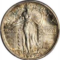 1917-D Standing Liberty Quarter. Type I. MS-63 FH (PCGS).