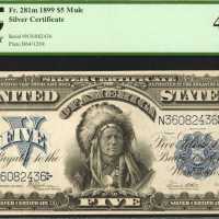 Fr. 281m. 1899 $5 Silver Certificate. PCGS Extremely Fine 40 PPQ.