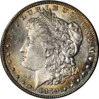 1879-S Morgan Silver Dollar. Reverse of 1878. Top 100 Variety. MS-63 (NGC).