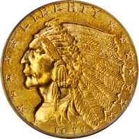 1911-D Indian Quarter Eagle. MS-62 (PCGS). CAC.