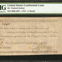 Continental Loan. October 11, 1787. $9 Federal Indent. PMG Very Fine 30.