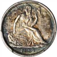 1837 Liberty Seated Half Dime. No Stars. Small Date. MS-63 (PCGS).
