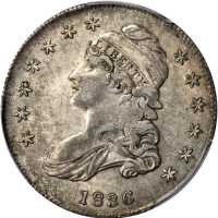 1836 Capped Bust Half Dollar. Lettered Edge. O-102. Rarity-3. AU-50 (PCGS).