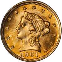 1901 Liberty Head Quarter Eagle. MS-65+ (PCGS). CAC.
