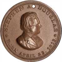 1860 Stephen Douglas. DeWitt-SD 1860-12. Composition. 27 mm. MS-64 (NGC).