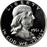1961 Franklin Half Dollar. Proof-68 Ultra Cameo (NGC). CAC.