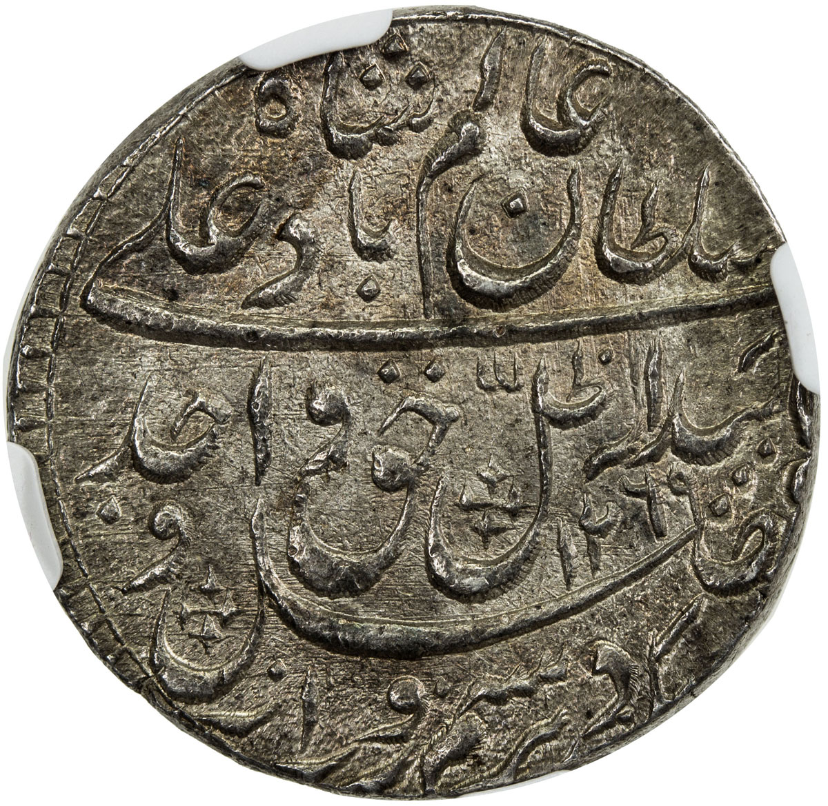 India - Princely States，AWADH: Wajid Ali Shah, 1847-1856, AR rupee, Lucknow, AH1269 year 6, KM-365, 