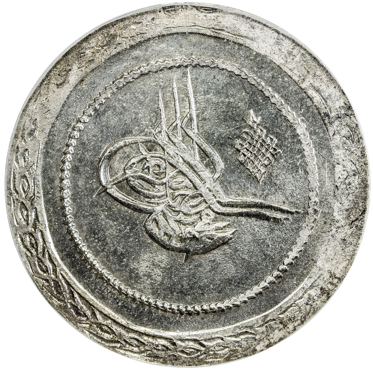 Islamic - Ottoman Empire，TURKEY: Mahmud II, 1808-1839, AR 5 kurush, Kostantiniye, AH1223 year 7, KM-