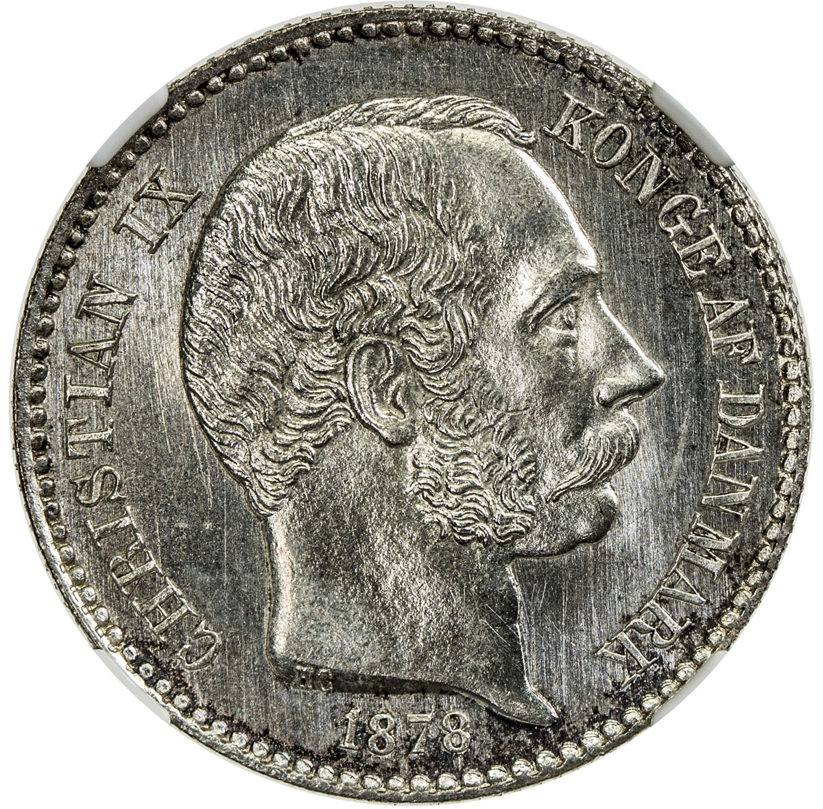 World Coins - The Americas，DANISH WEST INDIES: Christian IX, 1863-1906, AR 10 cents, 1878, KM-70, NG