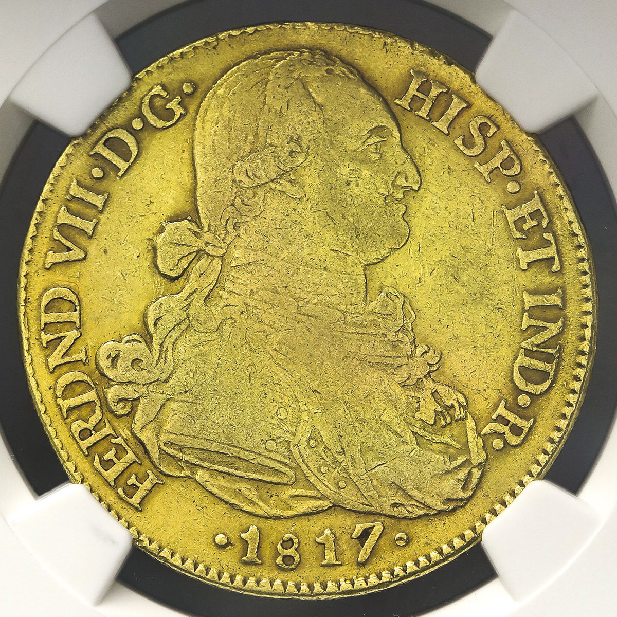 COLOMBIA コロンビア 8Escudos 1817JF NGC-AU53 -EF