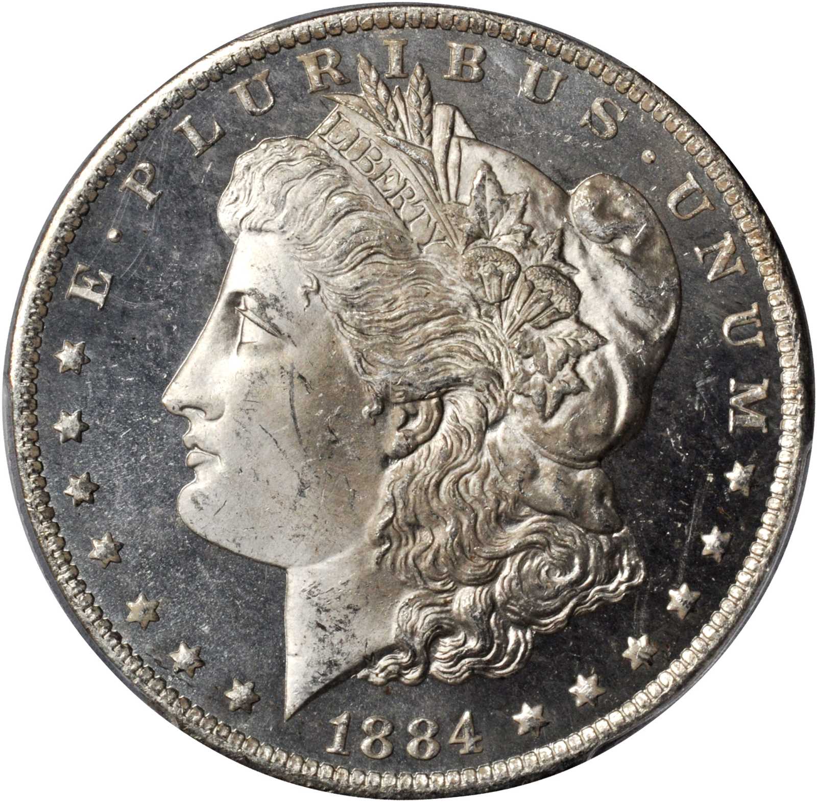 1884-O Morgan Silver Dollar. MS-64 DMPL (PCGS).