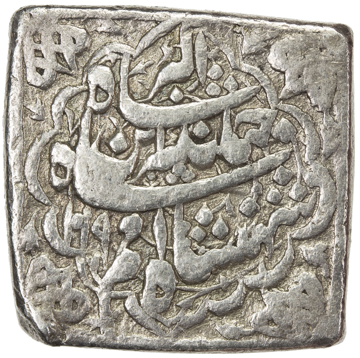 India - Mughal Empire，MUGHAL: Jahangir, 1605-1628, AR square sawai rupee (13.93g), Lahore, AH1019 ye