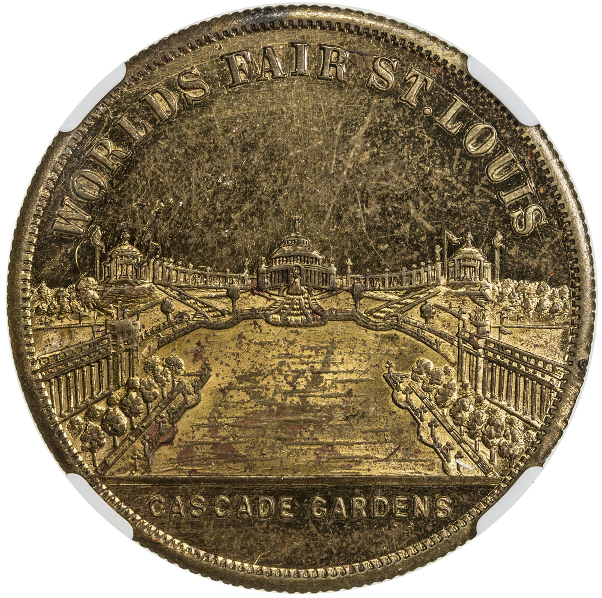 US Coins, Tokens & Medals，UNITED STATES:[1904], brass medal, H&K-317, NGC graded MS61, 