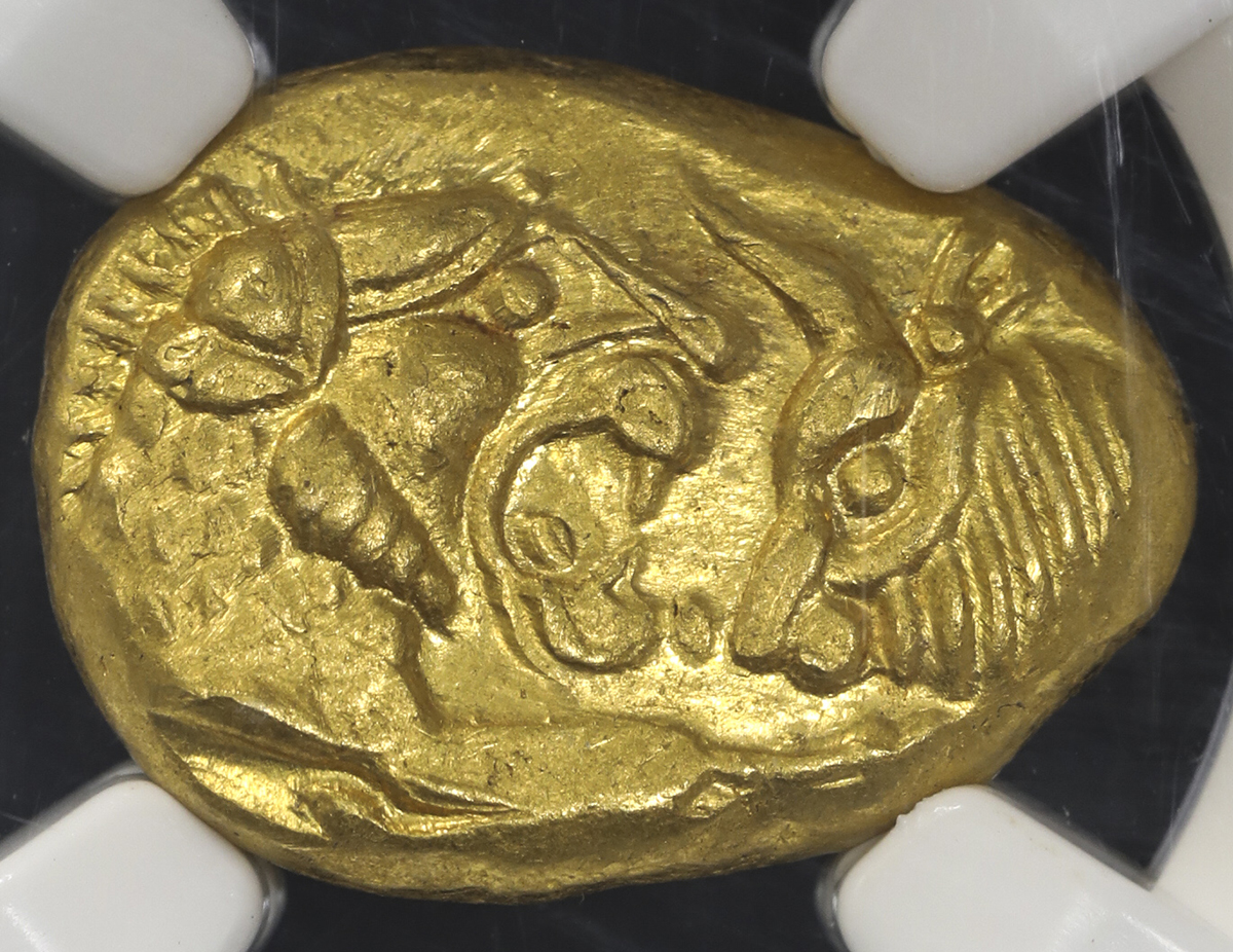 Kingdom of Lydia リディア王国 AV Light Stater Croesus クロイソス 561~546BC NGC-Gem MS“Strike5/5 Surface5/5“ UNC