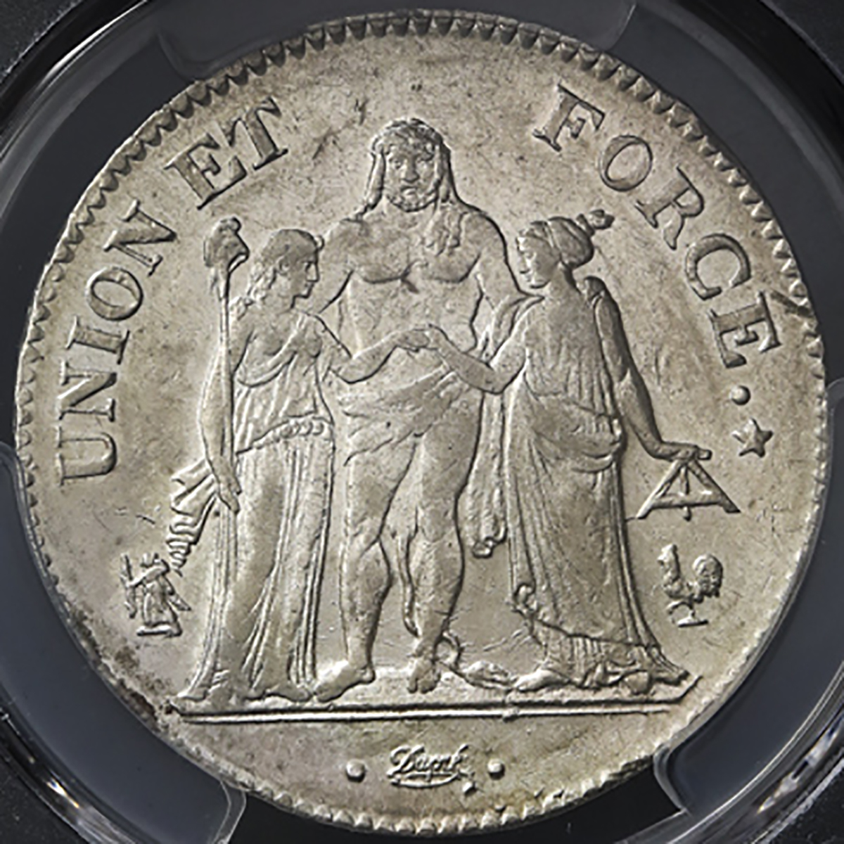FRANCE 1st Rep 第一共和政(1792~1804) 5Francs AN11(1802/3)A PCGS-AU55 EF
