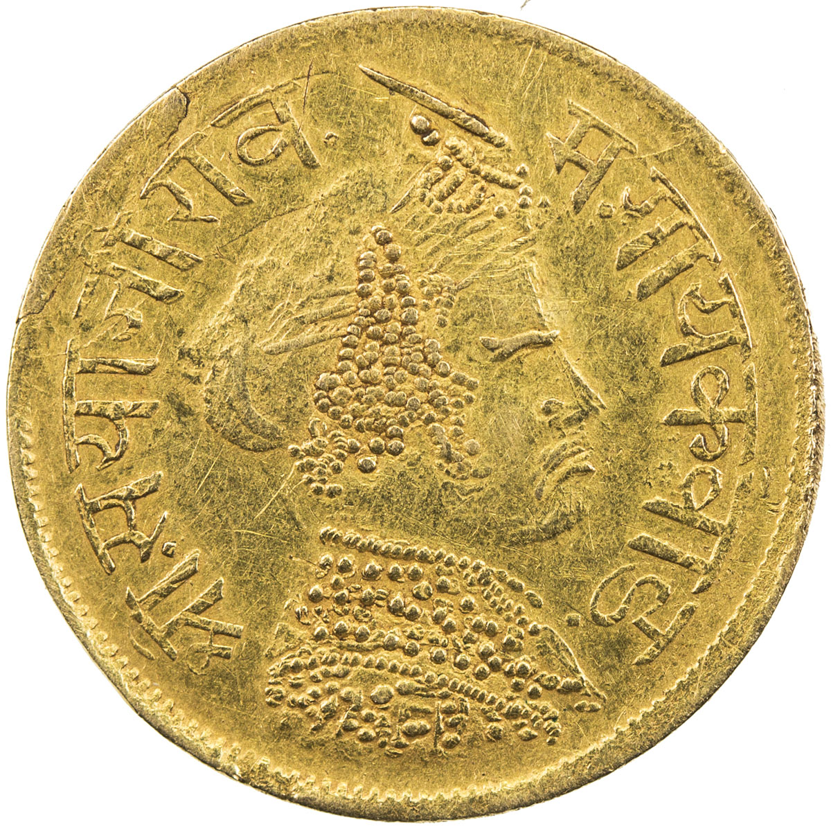 India - Princely States，BARODA: Sayaji Rao III, 1875-1938, AV 1/6 mohur (1.12g), VS1959, Y-37, EF to