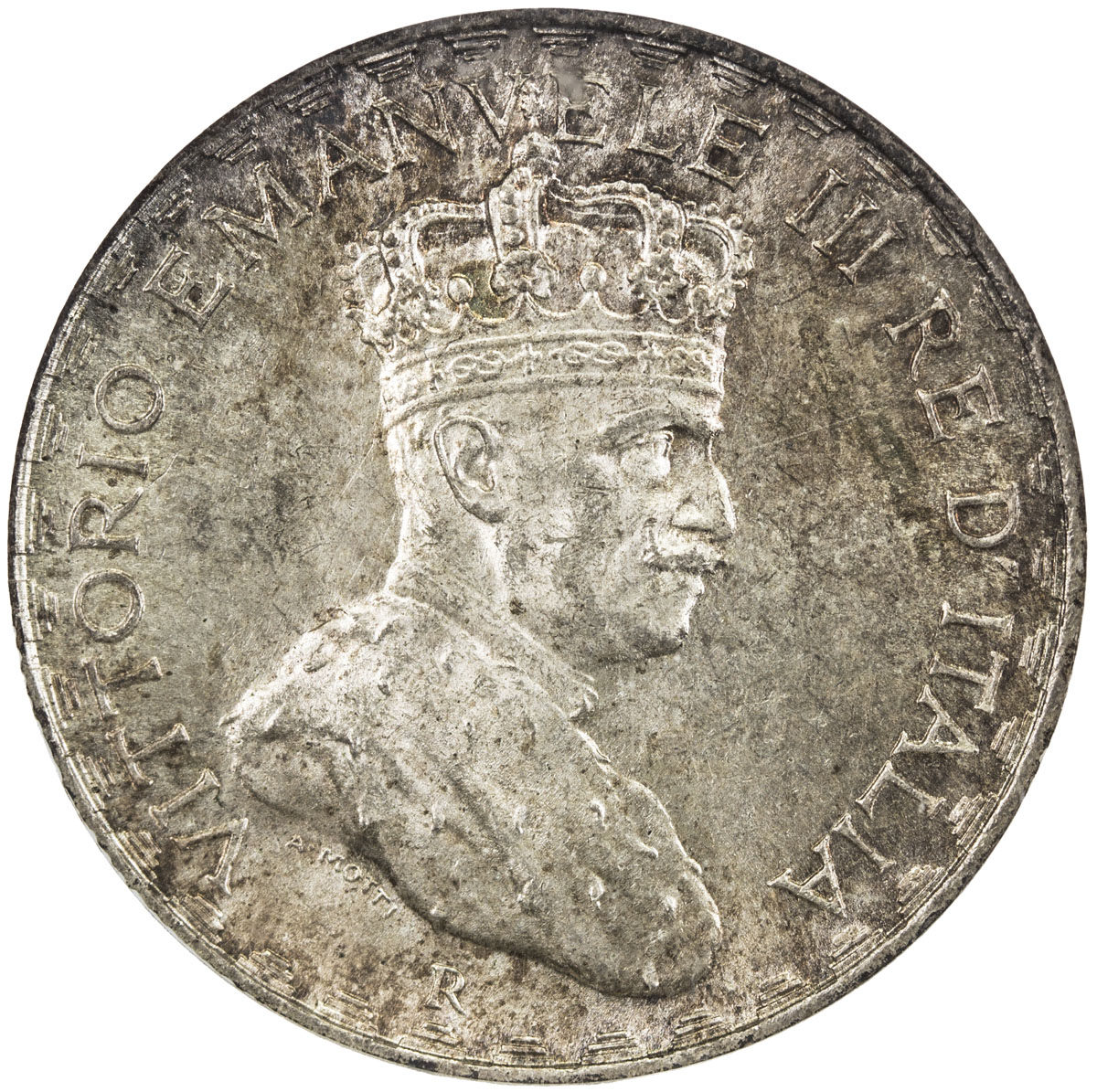 World Coins - Africa，ITALIAN SOMALILAND: Vittorio Emanuele, 1900-1946, AR 5 lire, 1925-R, KM-7, NGC 