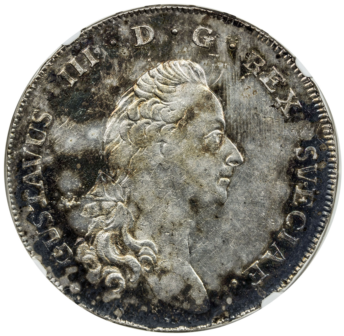 World Coins - Europe，SWEDEN: Gustav III, 1771-1792, AR riksdaler, 1791, KM-527, Dav-1736, initials O